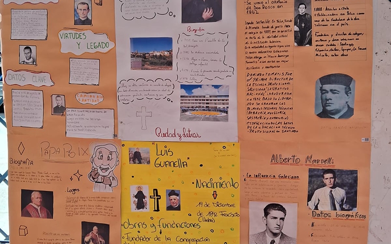 Estudiantes de EMTP elaboraron afiches sobre la vida de San Juan Bosco